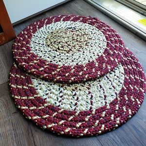 Set of two primitive farmhouse placemats